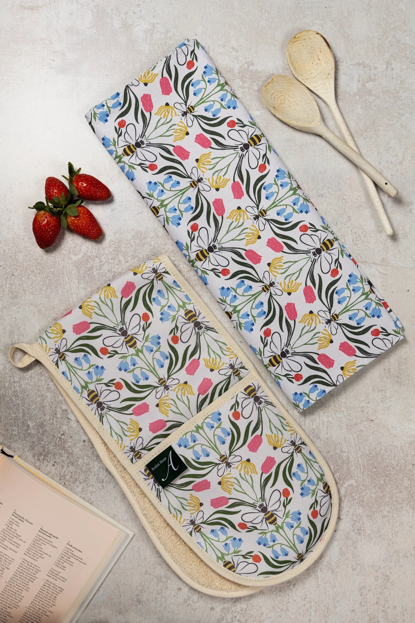 British Bee Floral Tea Towel