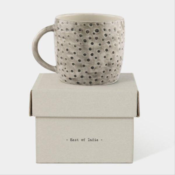East of India Painted Dimpled Spot Mug