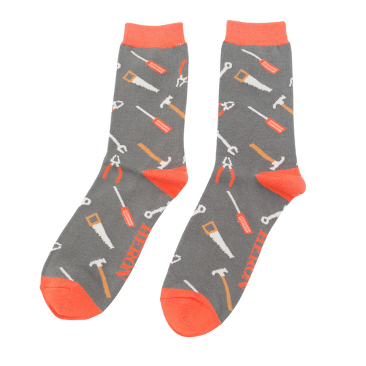 Mr Heron Grey Work Tools Socks