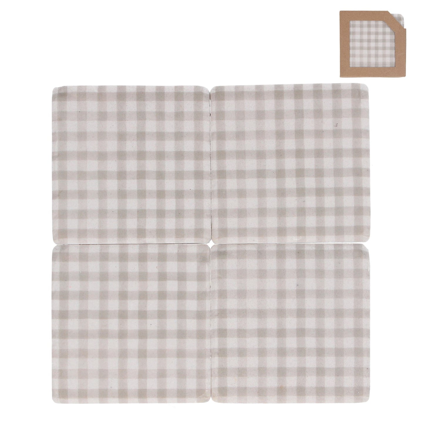 Natural Gingham Coaster