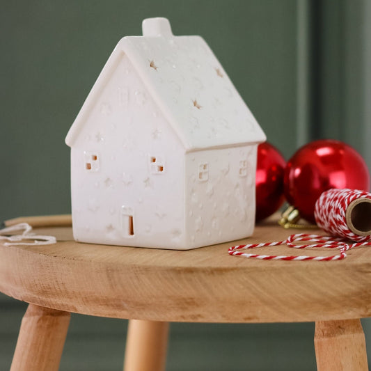 Porcelain House Candle Holder