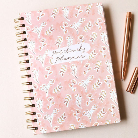Peach Floral Positivity Planner