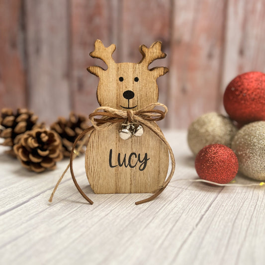 Wooden Reindeer - Personalised