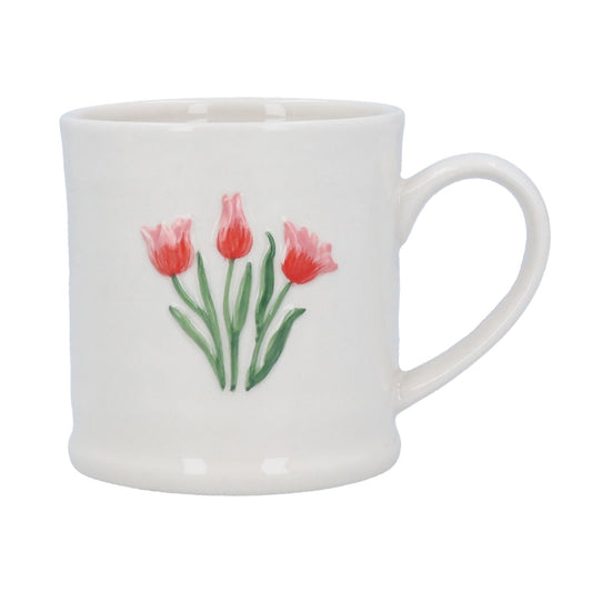 Pink Tulips Stoneware Mug