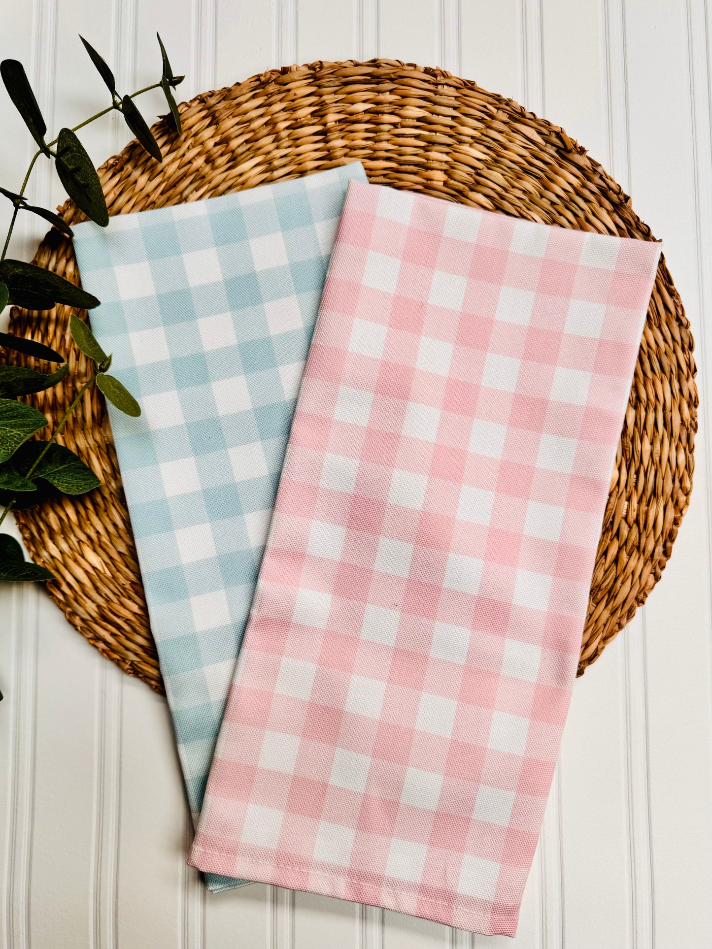 Pink Gingham Tea Towel
