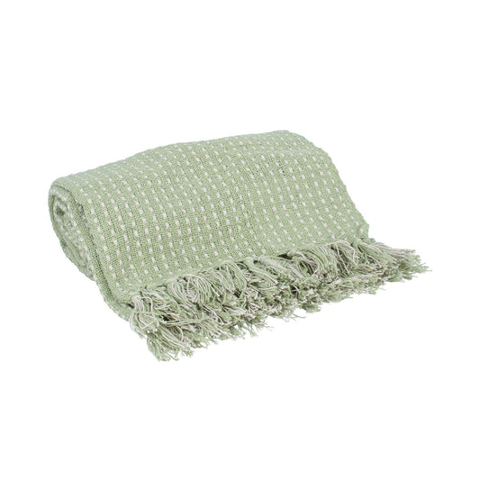 Woven Sage Green Blanket Throw