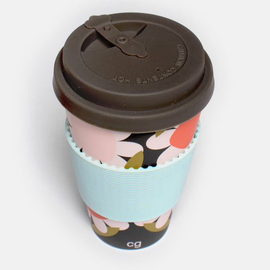 Caroline Gardner Large Florals Bamboo Coffee Cup