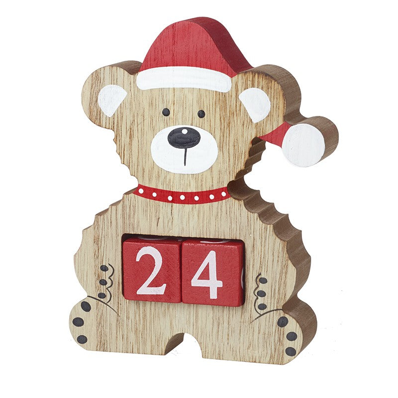 Wooden Christmas Bear Advent Countdown