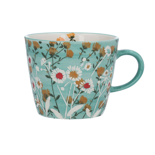 Blue and Teal Daisy Mug