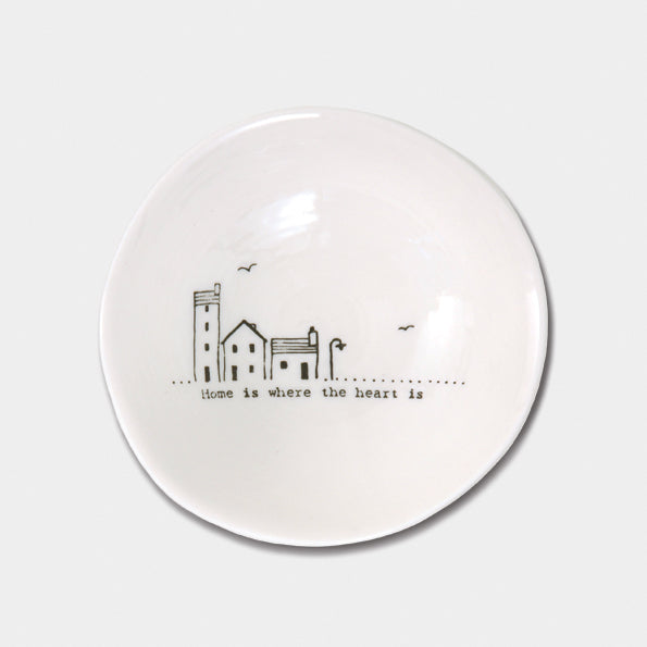 Home Scene white porcelain wobbly trinket dish from East of India
