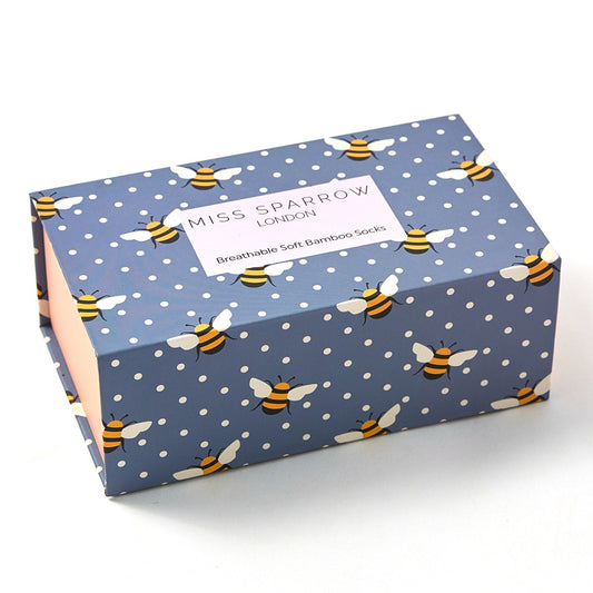 Miss Sparrow Bumble Bee Socks Box