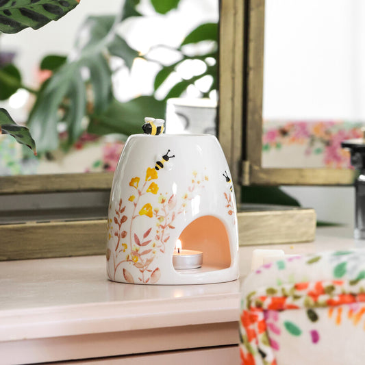 Floral Bee Ceramic Wax Burner