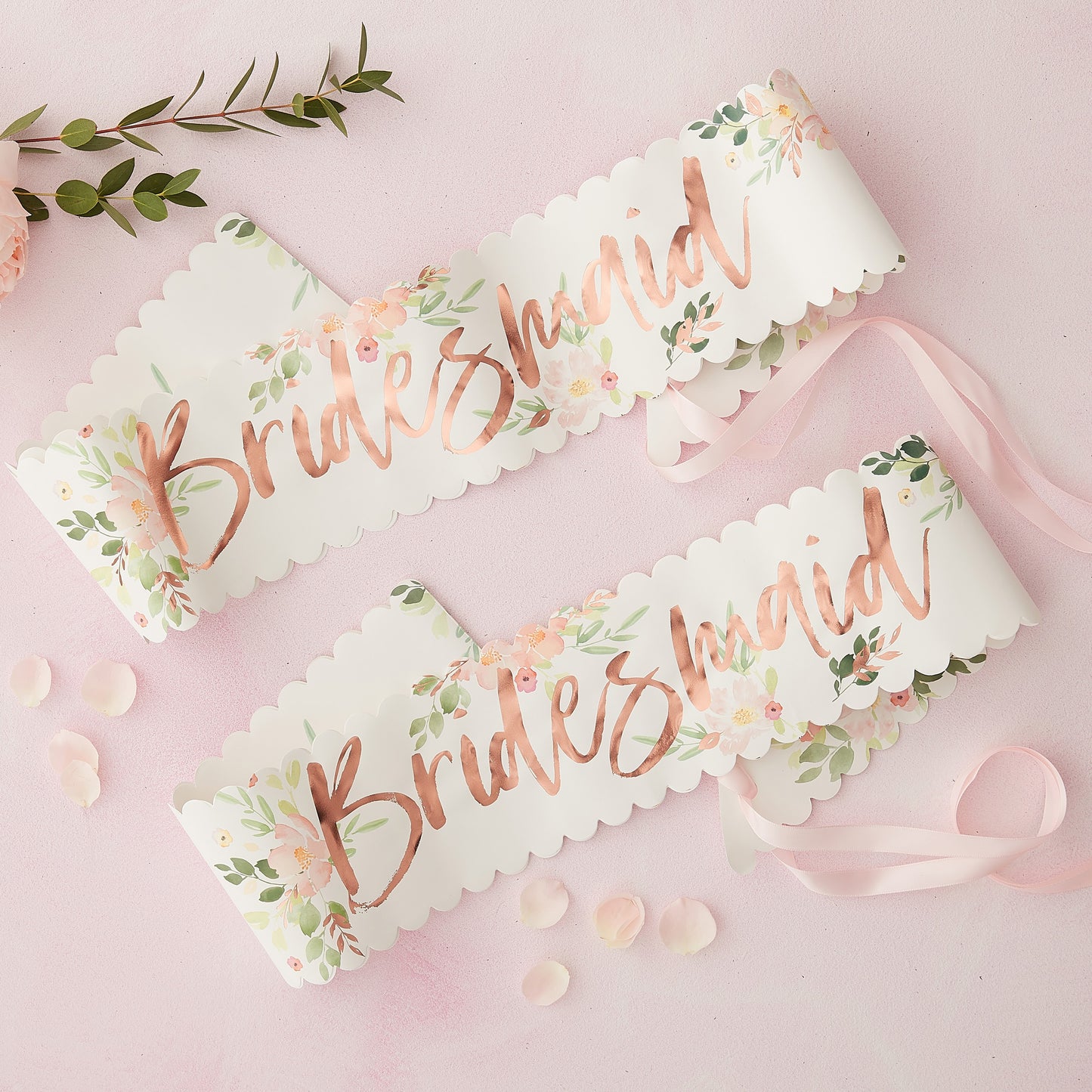 Bridesmaid Floral Sash (Set of 2)