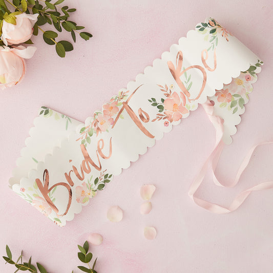 Bride to Be Floral Sash