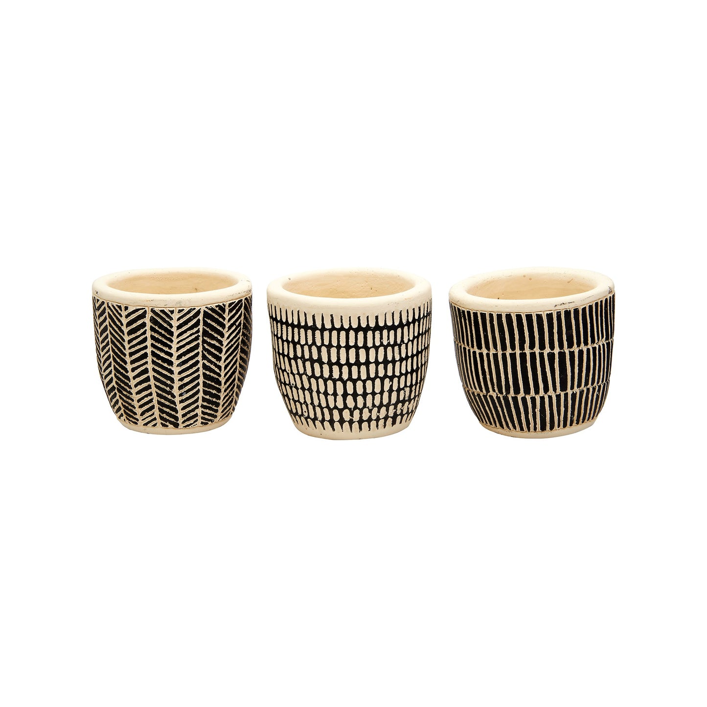 Boho Mini Cement Planters (Set of 3)