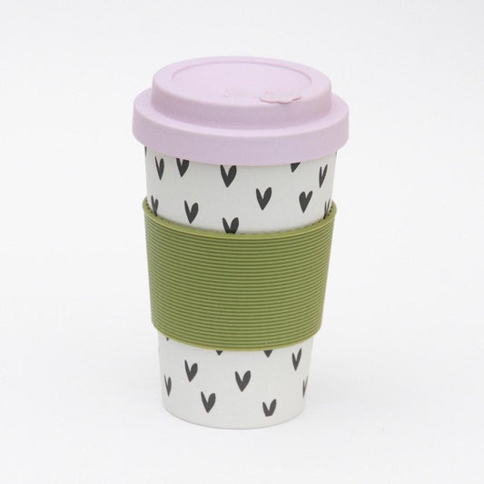 Caroline Gardner Scattered Hearts Bamboo Coffee Cup