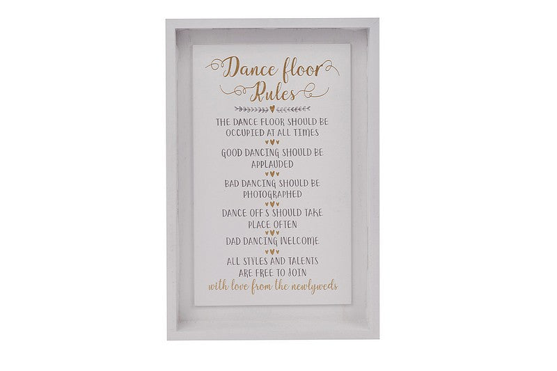 Dance Floor Rules Wooden Plaque