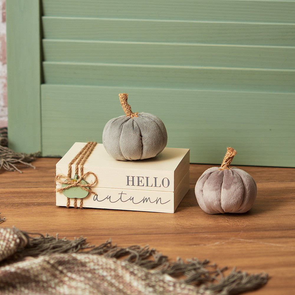 Set of Two Grey Pumpkins
