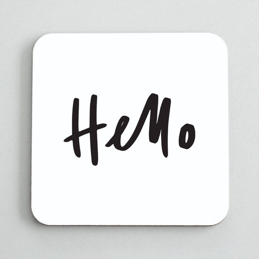 'Hello' Square Drink Coaster