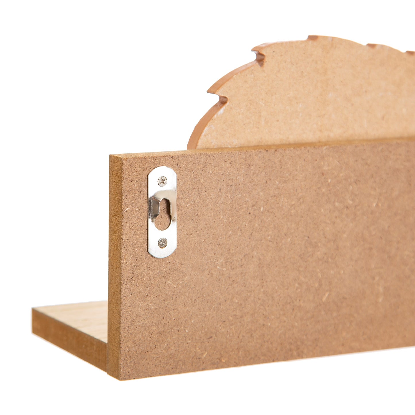 back view of hedgehog shelf with bracket attachment