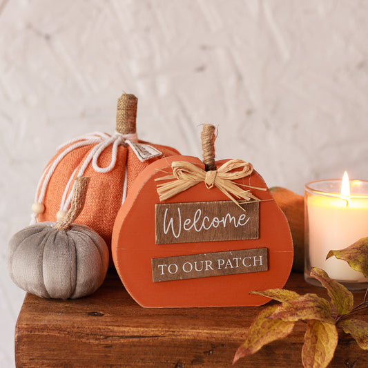 'Welcome to our Patch' Pumpkin