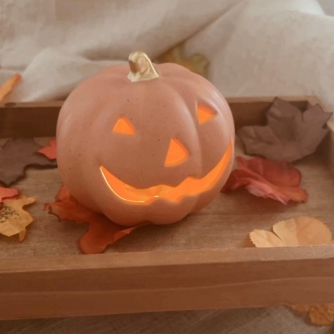 Porcelain Light Up Pumpkin