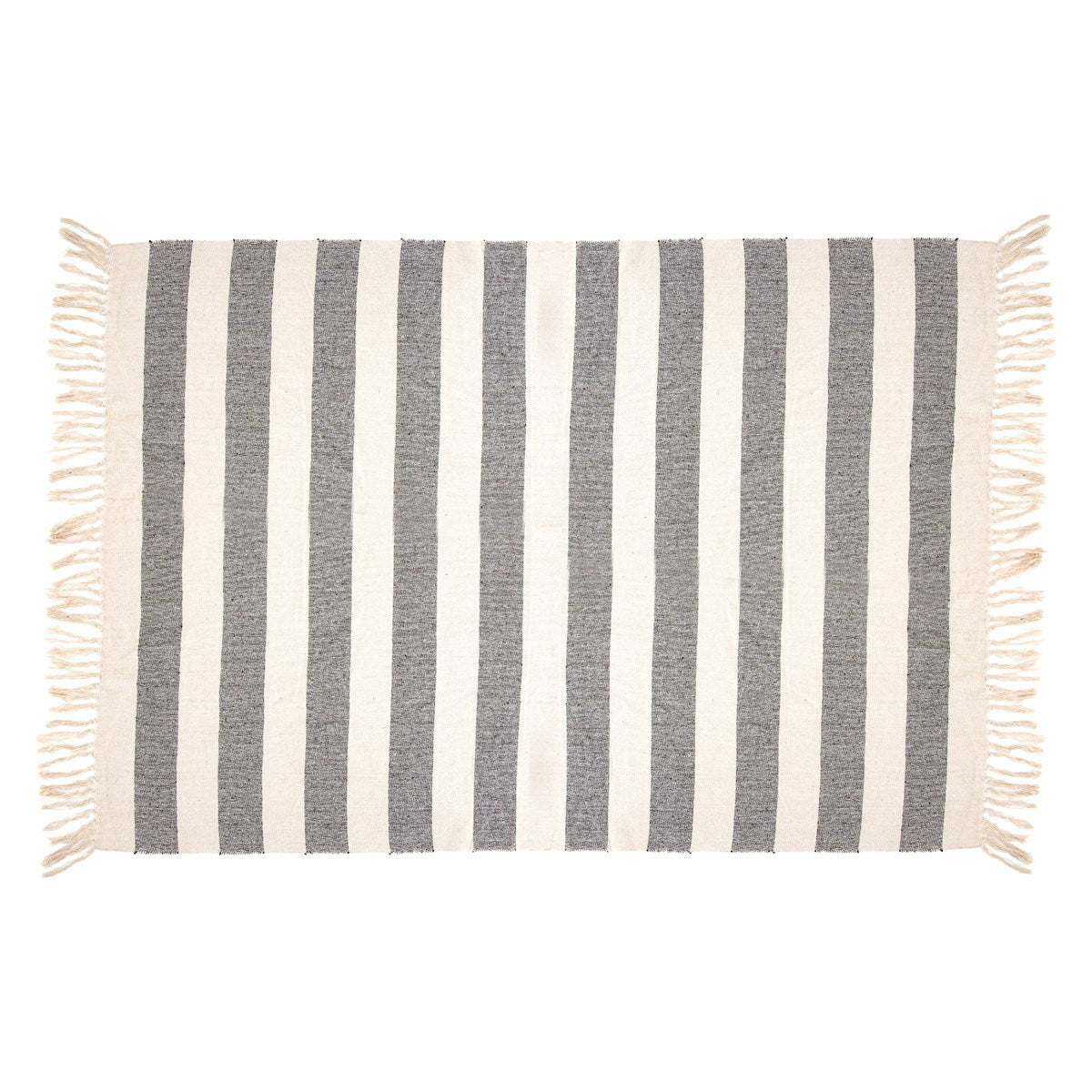 Natural Striped Blanket Throw