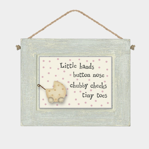 Rectangular Wooden Sign - Little Toes