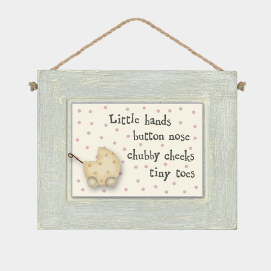 Rectangular Wooden Sign - Little Toes