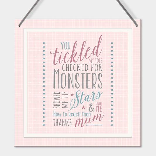 Square Wooden Sign - You Tickled My Toes