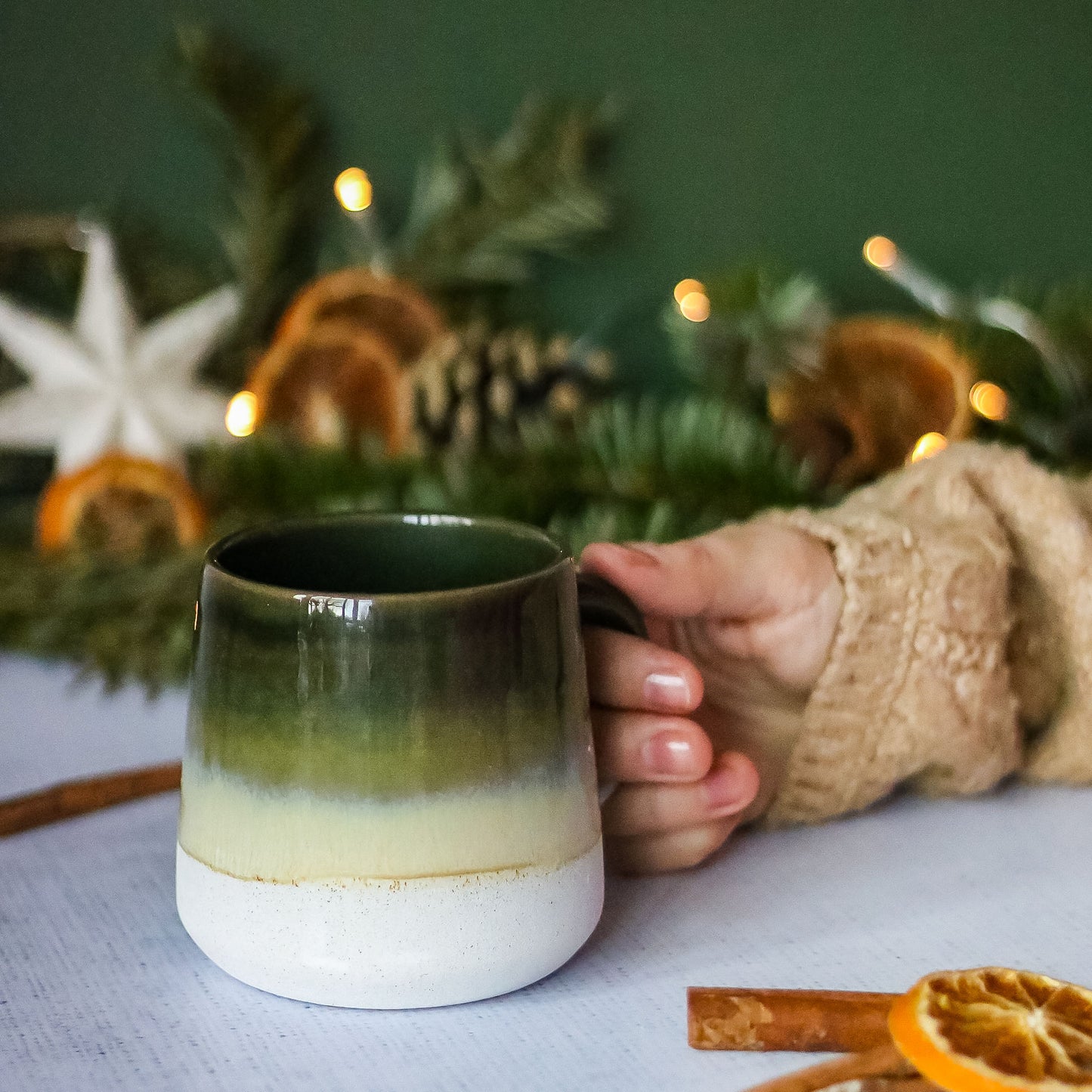 Mojave Glazed Mug - Green