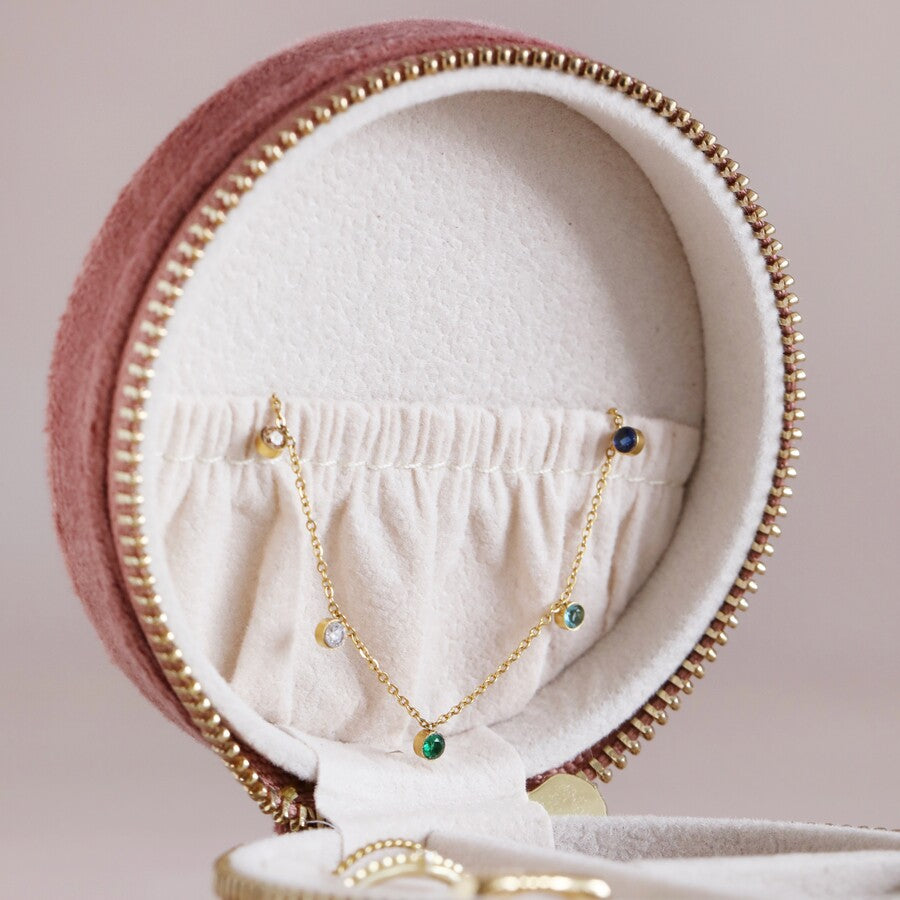 Blush Pink Round Jewellery Case