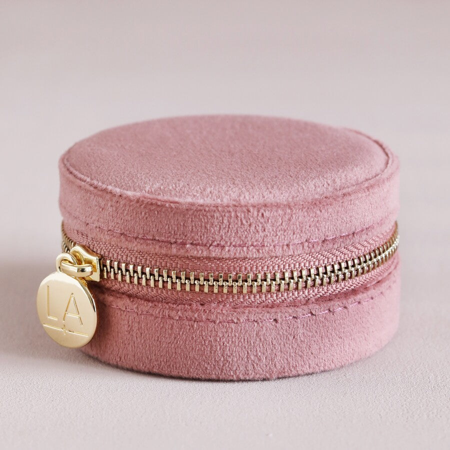 Blush Pink Round Jewellery Case