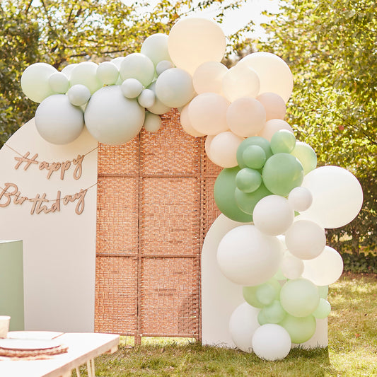 Sage Green, Nude and White Balloon Arch Kit