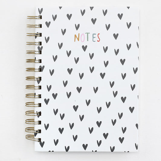 Caroline Gardner Scattered Hearts A5 Spiral Notebook