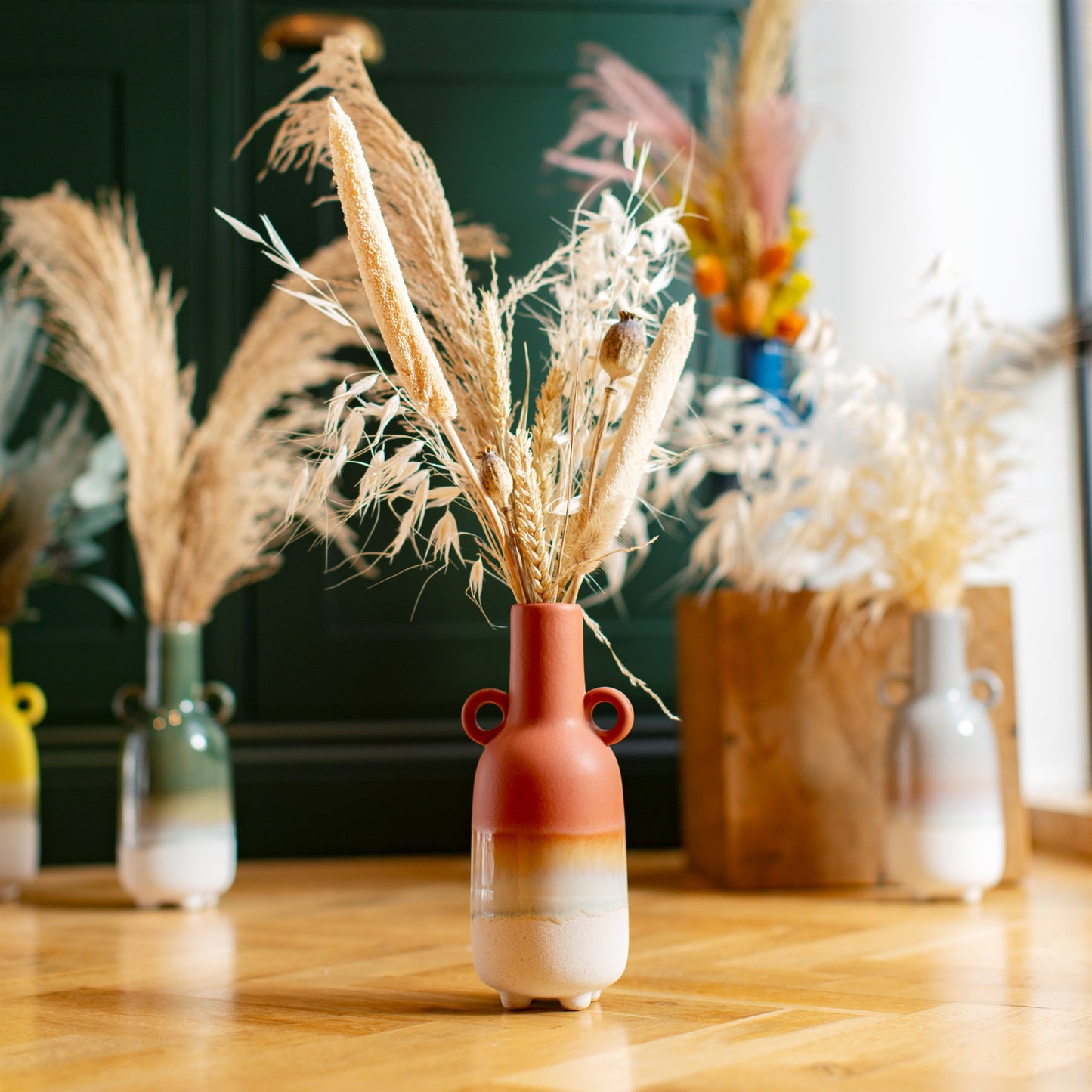 Terracotta Ombre Vase with dried flowers in a lifestyle image