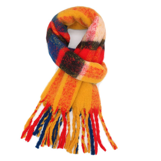 Yellow and Red Tartan Scarf