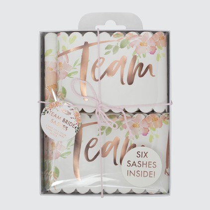 Team Bride Floral Sash (Set of 6)