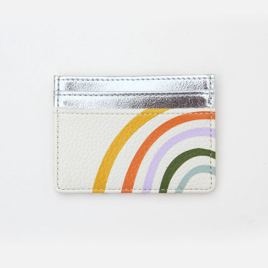 Rainbow cardholder on a white background