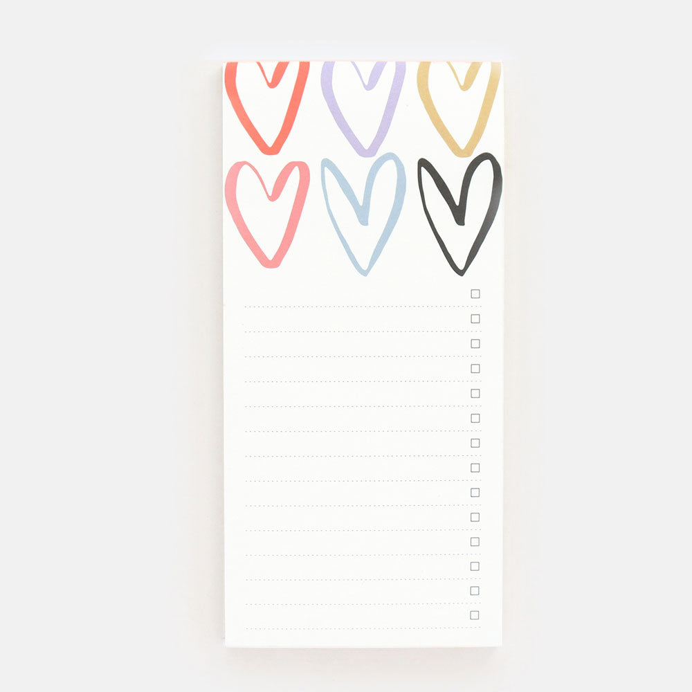 Caroline Gardner Multi Heart Outline List Pad