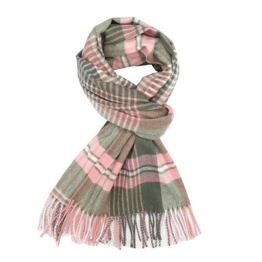 Pink and Green Tartan Scarf