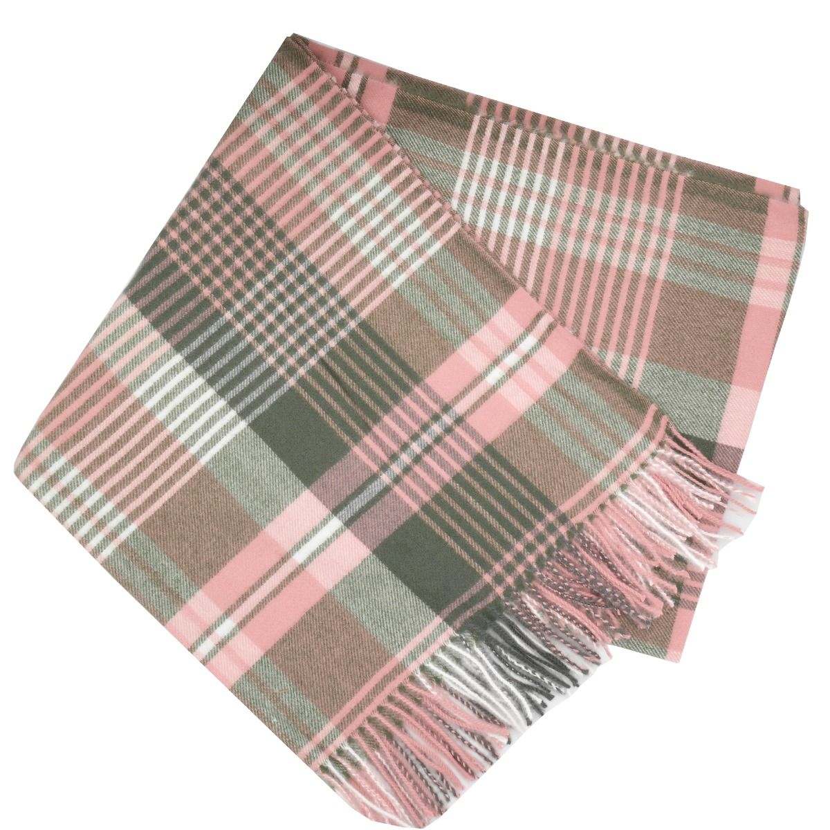 Pink and Green Tartan Scarf