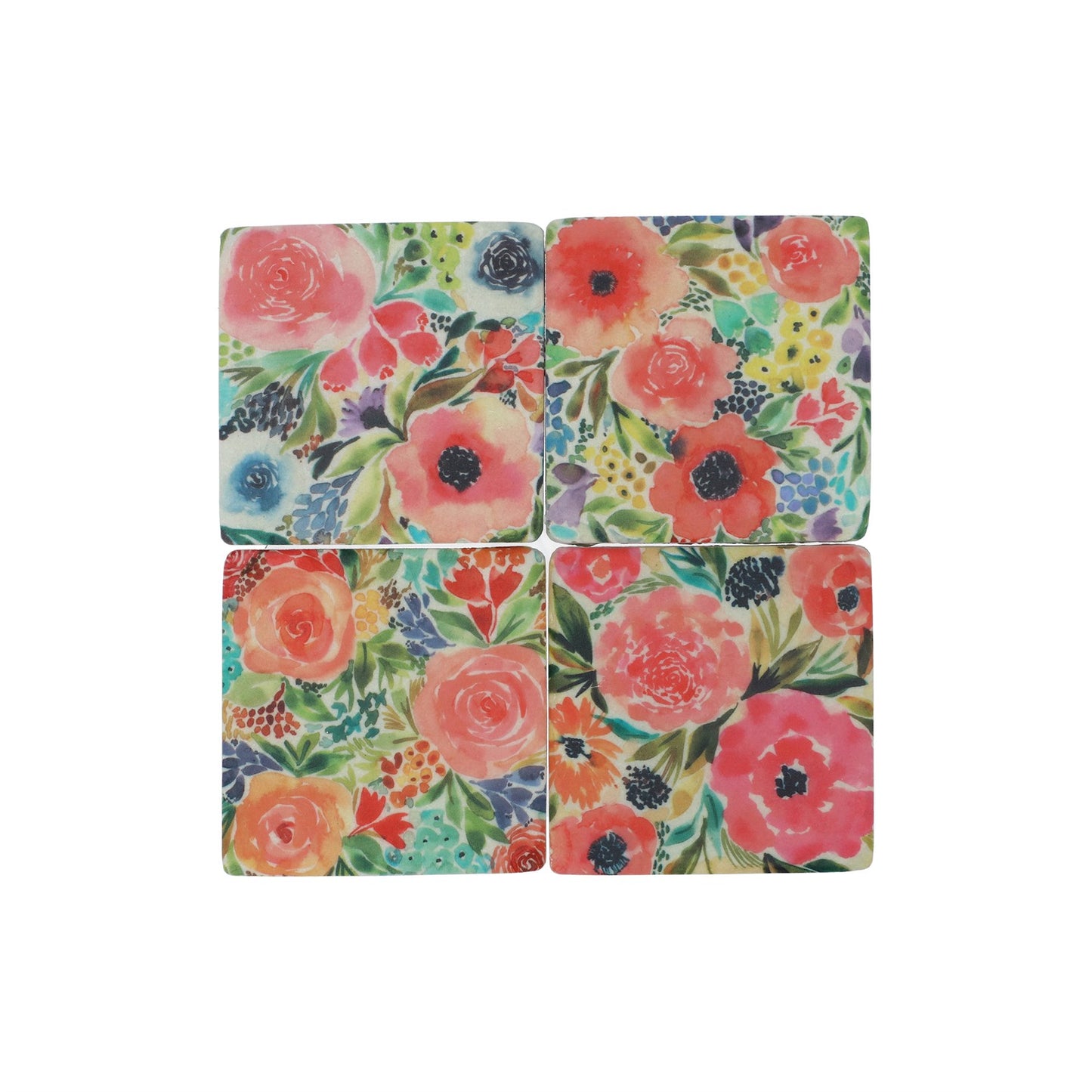 Summer Floral Coasters - Set of Four