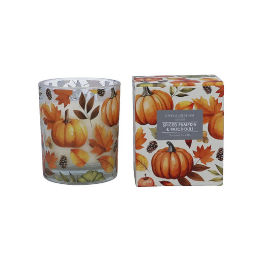 Gisela Graham Pumpkin Spice and Patcouli Scented Boxed Candle Pot