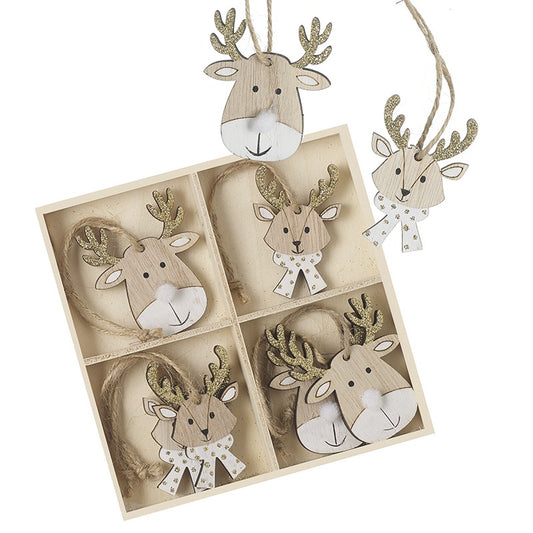 Hanging Glitter Moose Decoration Set