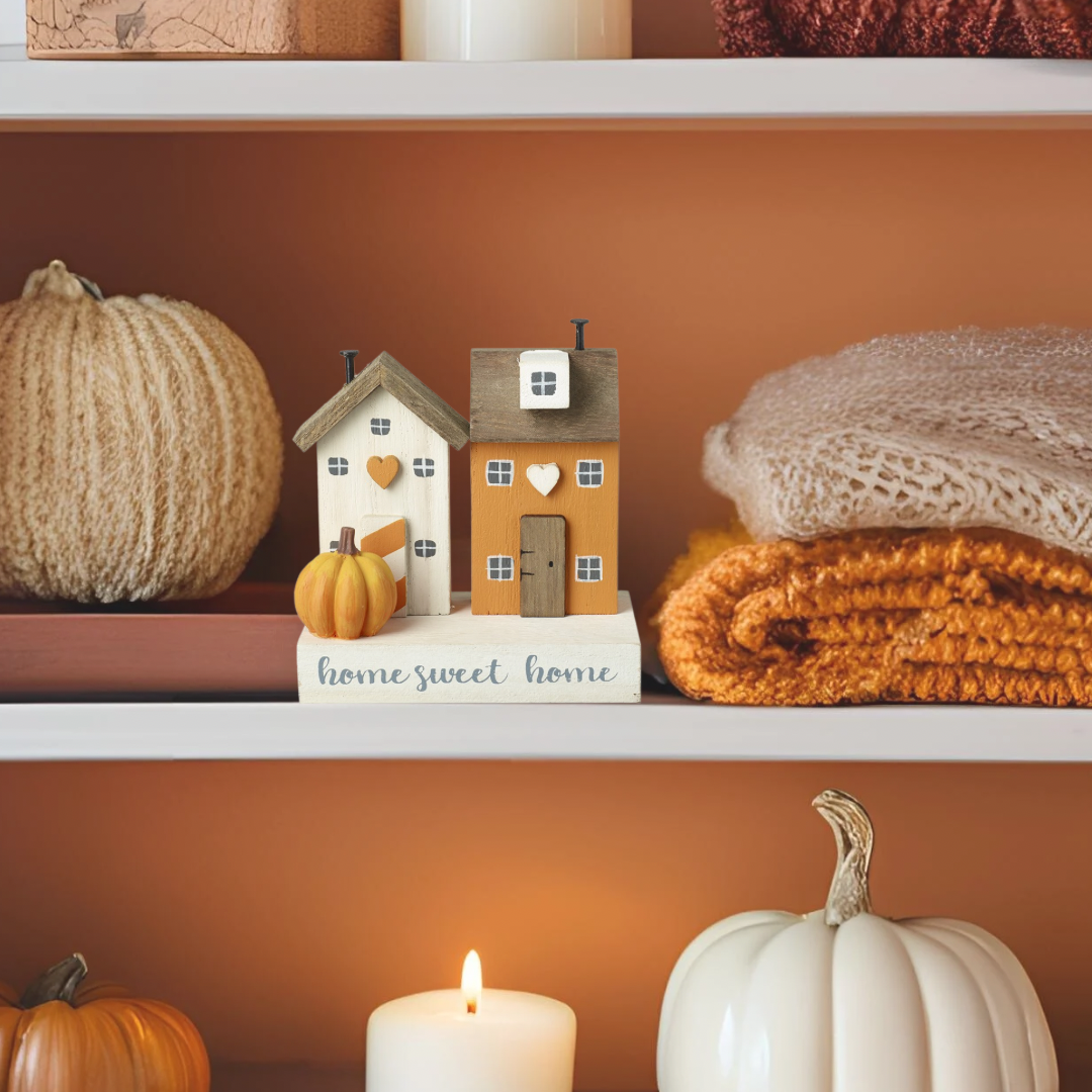 'Home Sweet Home' Autumn Wooden Block