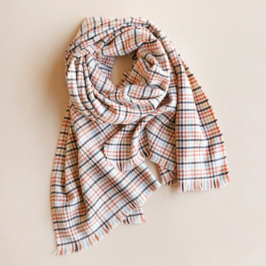 Tweed Checked Autumn Scarf
