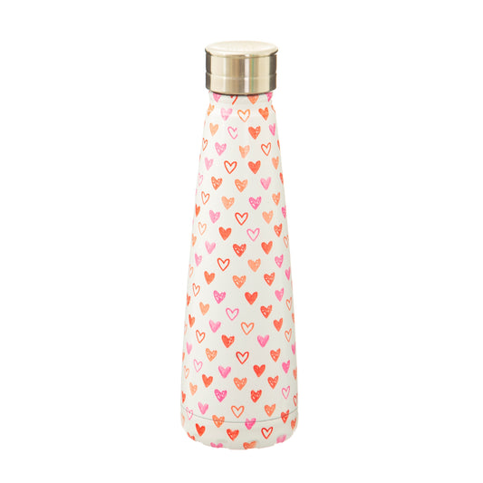 Red Hearts Stainless Steel Water Bottle