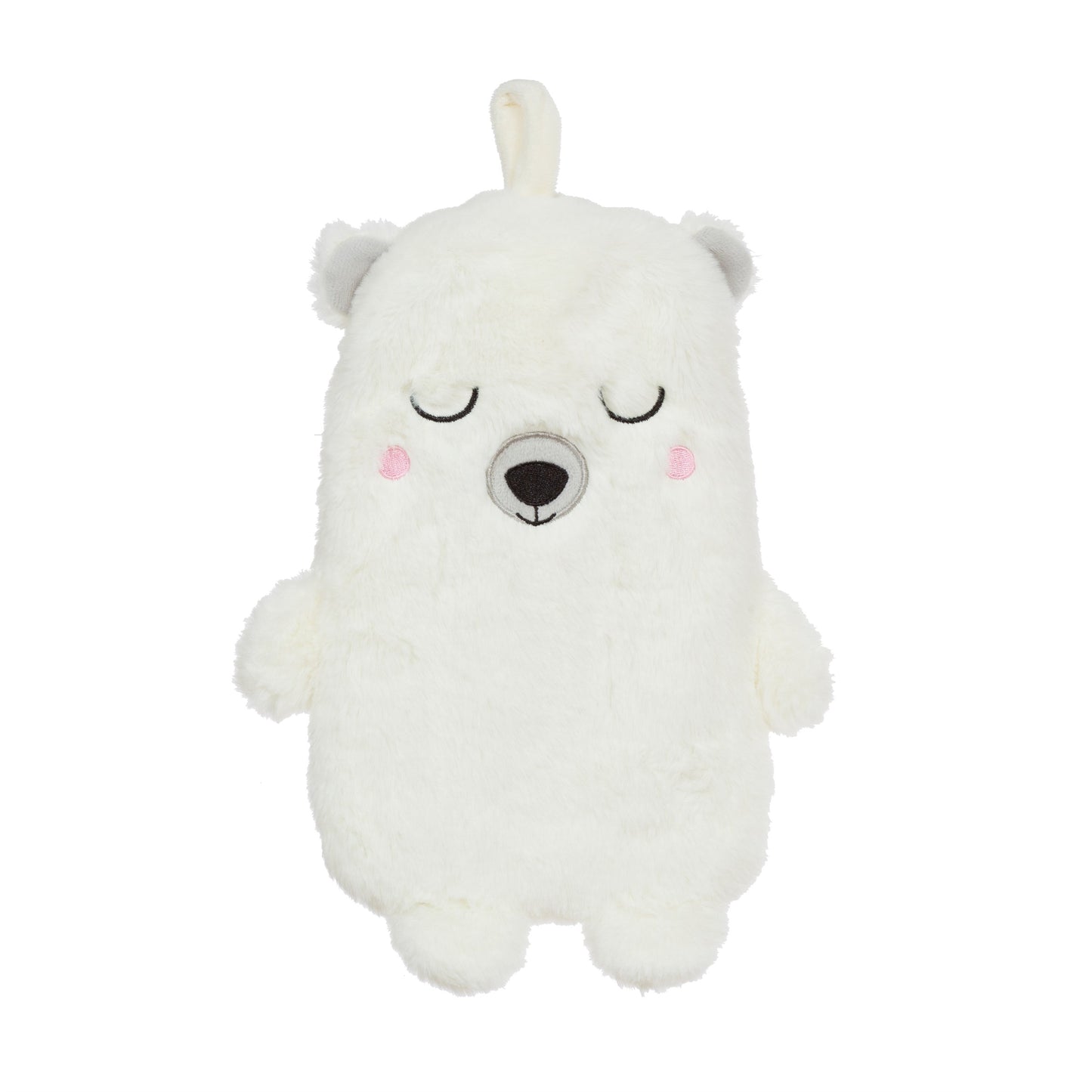 Polar bear hot water bottle with white background