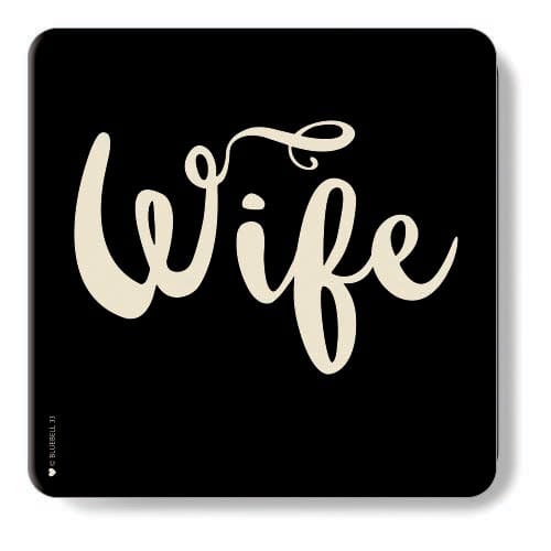 Cream and Black Square Placemat with Wife